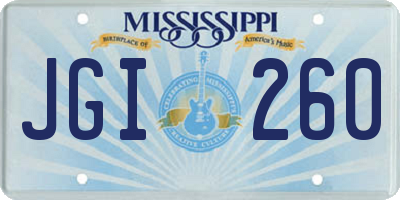 MS license plate JGI260