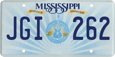 MS license plate JGI262