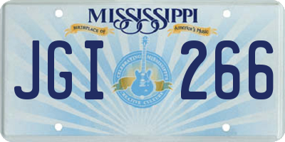 MS license plate JGI266