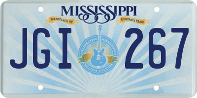 MS license plate JGI267