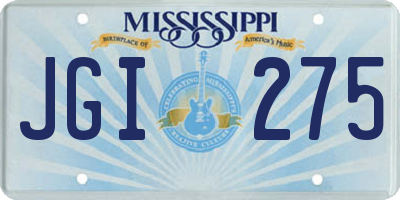 MS license plate JGI275