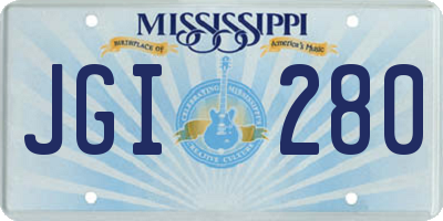 MS license plate JGI280