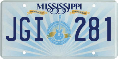 MS license plate JGI281