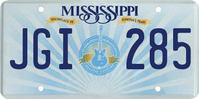 MS license plate JGI285