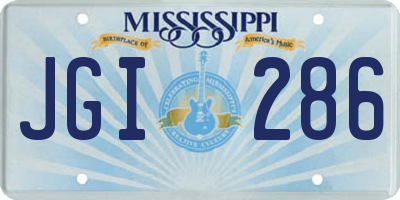 MS license plate JGI286