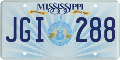 MS license plate JGI288
