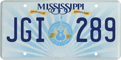 MS license plate JGI289