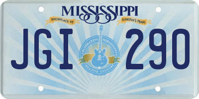 MS license plate JGI290