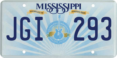 MS license plate JGI293