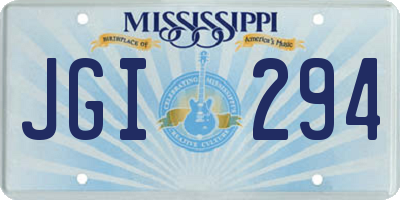 MS license plate JGI294