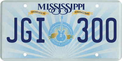 MS license plate JGI300