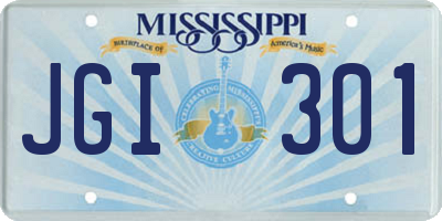 MS license plate JGI301