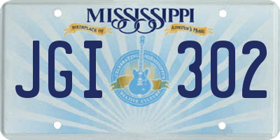 MS license plate JGI302
