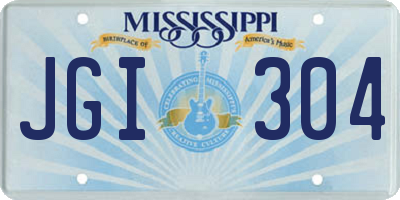 MS license plate JGI304