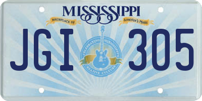 MS license plate JGI305