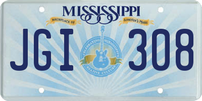 MS license plate JGI308