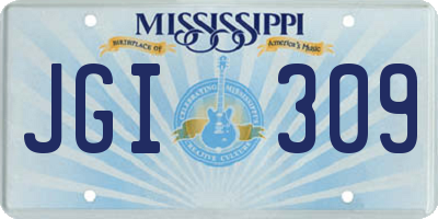 MS license plate JGI309