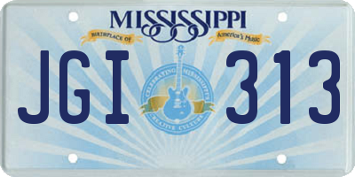 MS license plate JGI313
