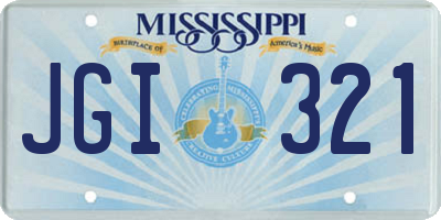 MS license plate JGI321