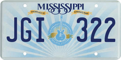 MS license plate JGI322