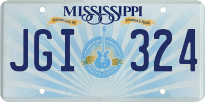 MS license plate JGI324