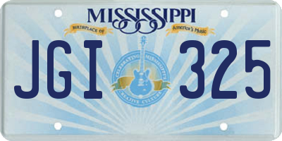 MS license plate JGI325