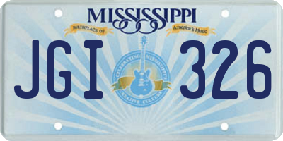 MS license plate JGI326