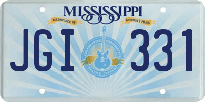 MS license plate JGI331