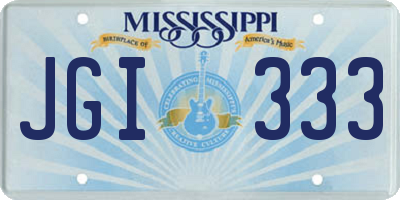 MS license plate JGI333