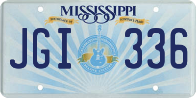 MS license plate JGI336
