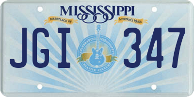 MS license plate JGI347