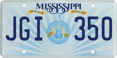 MS license plate JGI350
