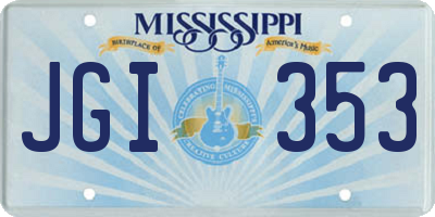MS license plate JGI353