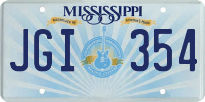 MS license plate JGI354