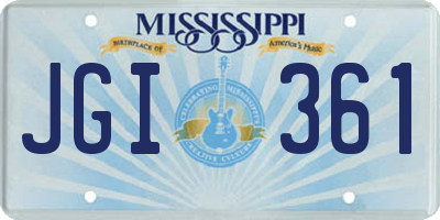 MS license plate JGI361