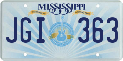 MS license plate JGI363