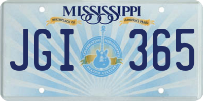 MS license plate JGI365