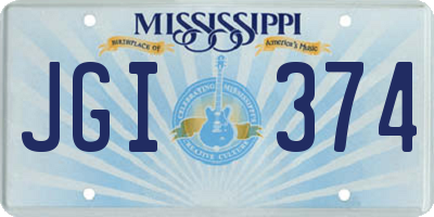 MS license plate JGI374