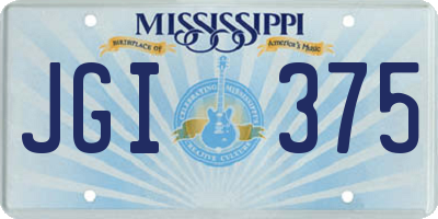 MS license plate JGI375