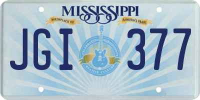 MS license plate JGI377