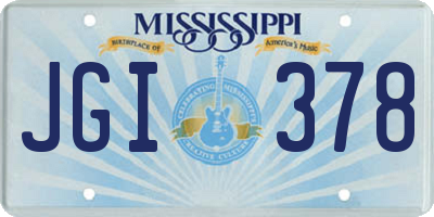 MS license plate JGI378