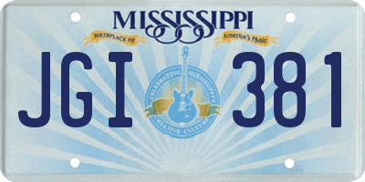 MS license plate JGI381