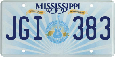 MS license plate JGI383