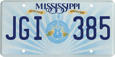 MS license plate JGI385