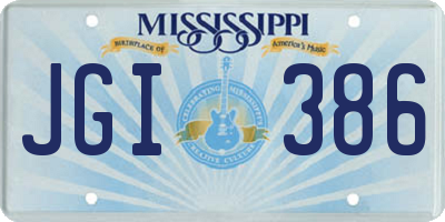 MS license plate JGI386