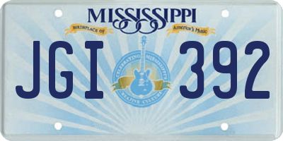 MS license plate JGI392