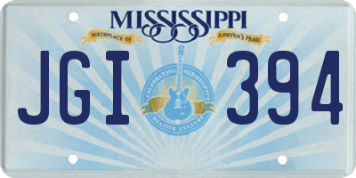 MS license plate JGI394