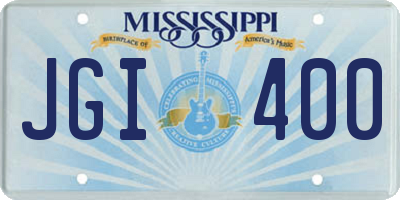 MS license plate JGI400