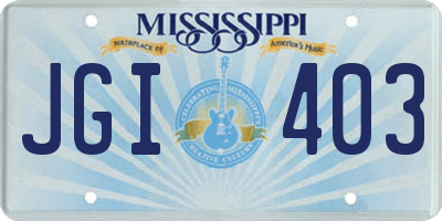 MS license plate JGI403