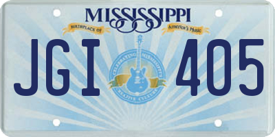 MS license plate JGI405